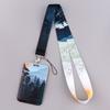 Minimalist Style Credential Holder Mountain Neck Strap Lanyard Phone Strap ID Badge Holder Rope Keychain Key Ring Accessory Gift