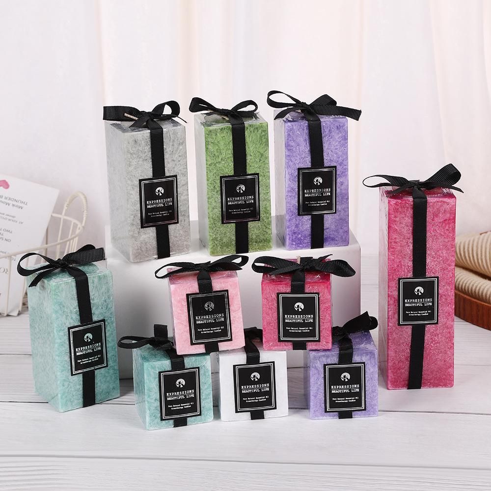 Ice Flower Candle Household Unscented Candle Emergency Wedding Fragrance Souvenir Square Candle