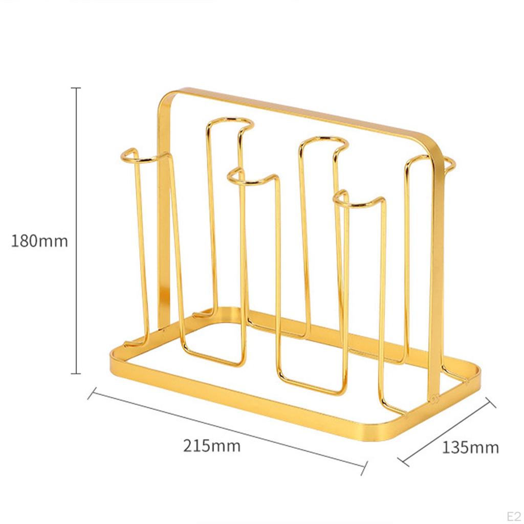 Bottle Drying Rack, Cup Organizer, 6 Hooks, Easy Clean Rack for Glasses,