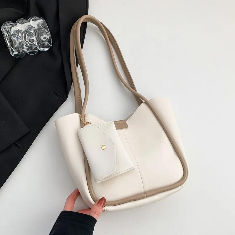 Soft Leather Shoulder Bag Large Capacity Shoulder Bag Simple Texture Winter Fashion New