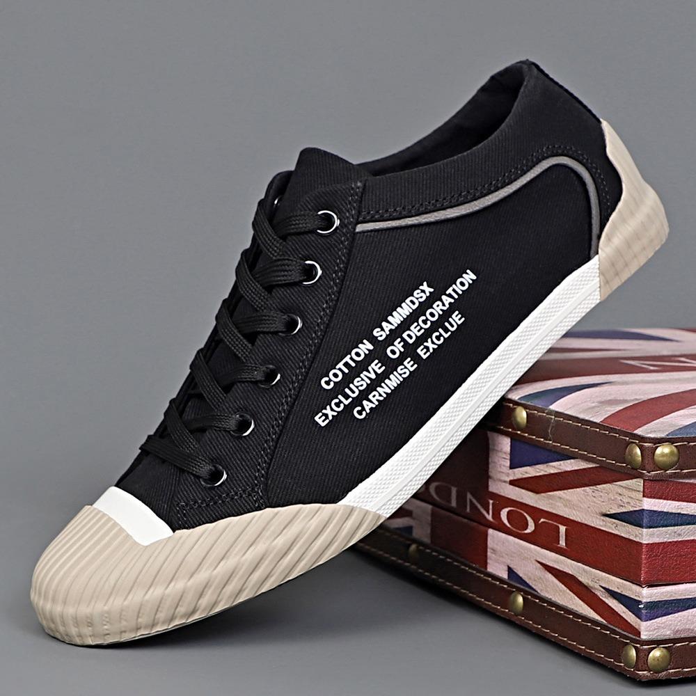 Fashion Men Canvas Shoes Lace Up Casual Sneakers Fashion Flat Breathable Comfortable New Hot Mens Vulcanized Shoes High Quality BM-018