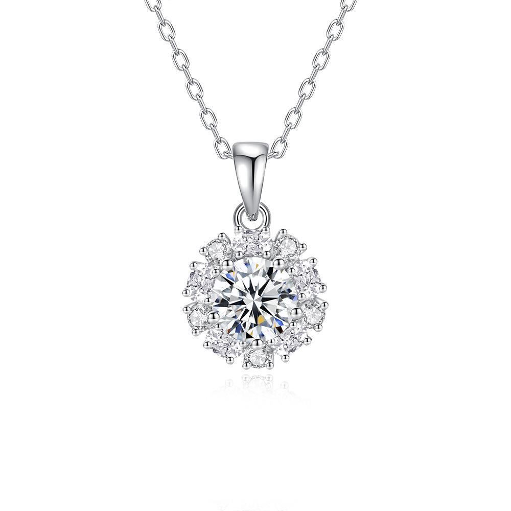 S925 Sterling Silver Moissanite Cross Pendant Clavicle Necklace for Women Luxury Sparkling Fine Jewelry Gift