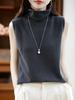 Women's Retro High Neck Woolen Sweater Vest - Sleeveless, Soft, Skin-Friendly, Loose Fit