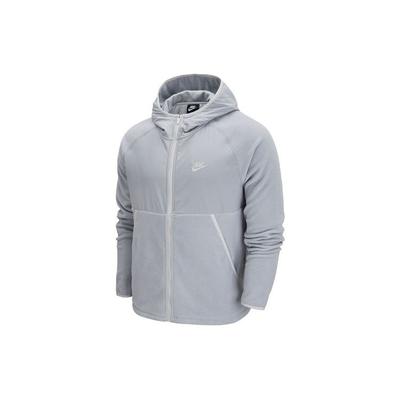 Giacca in pile con cappuccio e zip intera da uomo per lo sport Capospalla Grigio Chiaro DM1220-077