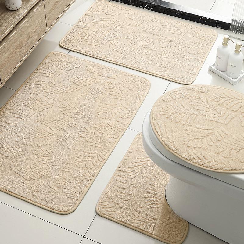 Cashmere-Feel Jacquard Anti-Slip Bathroom & Toilet Door Mat