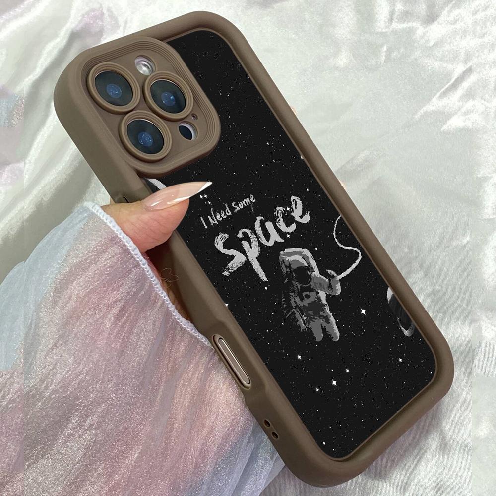 JT290 I Need Some Space Astronaut for iPhone 17 16 15 14 13 12 Pro Max Samsung S26 S25 Ultra A17 A16 A07 A56 A06 A15 Xiaomi 15T Redmi 15c Soft Case
