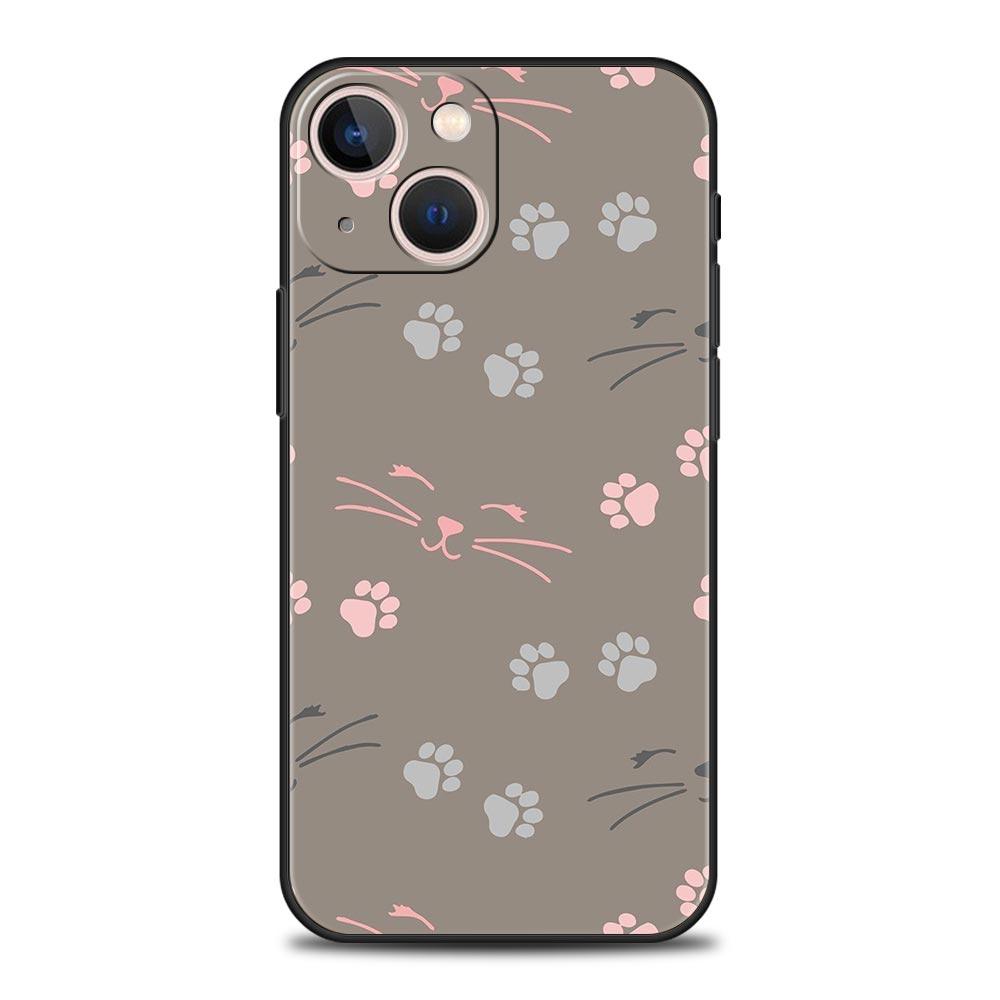 Abstract Creative Cat Line Pattern Phone Case Cover for iPhone 17 16 15 14 13 12 11 Pro Max 17Air Plus Shockproof Soft TPU Shell