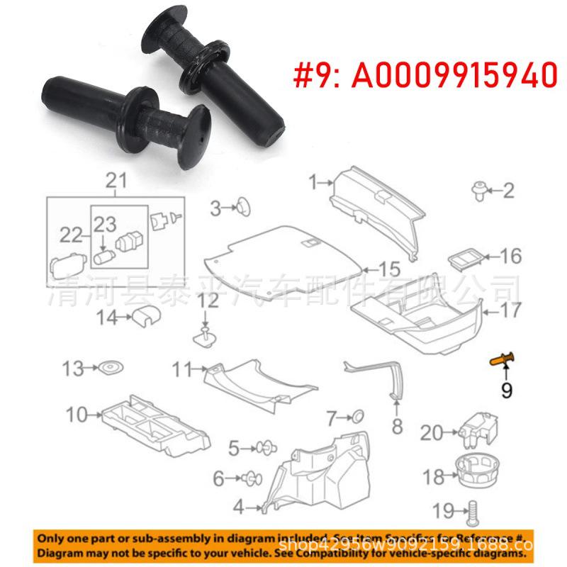 Mercedes-Benz E-Klasse/C-Klasse Kofferraumverkleidungsclip A0009915940