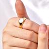 Europe US Retro Female Flat Ring Geometric Shell Stainless Steel Index Finger Ring Inlaid Hair Generation Jewelry Ring