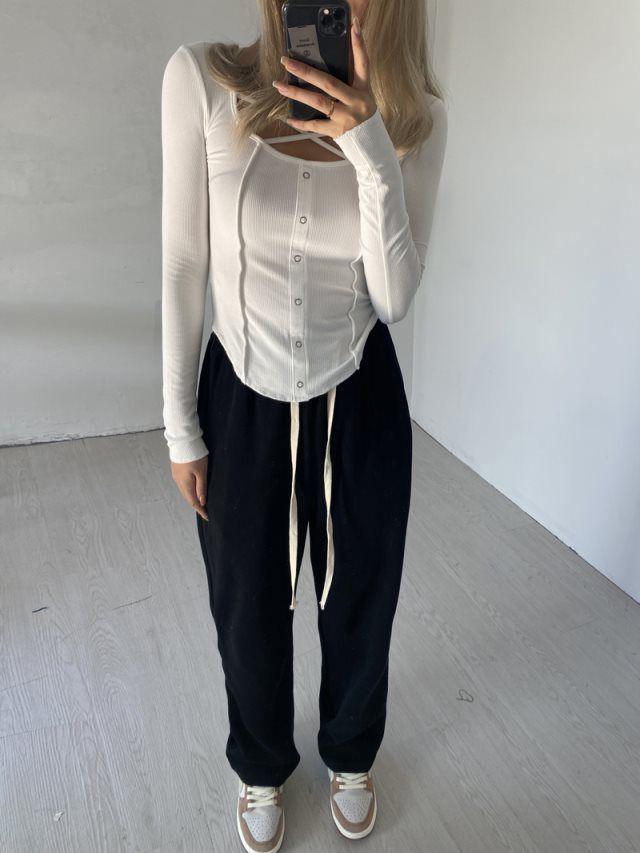 High-Waisted Loose Fit Sweatpants for Tall Girls - Spring/Autumn