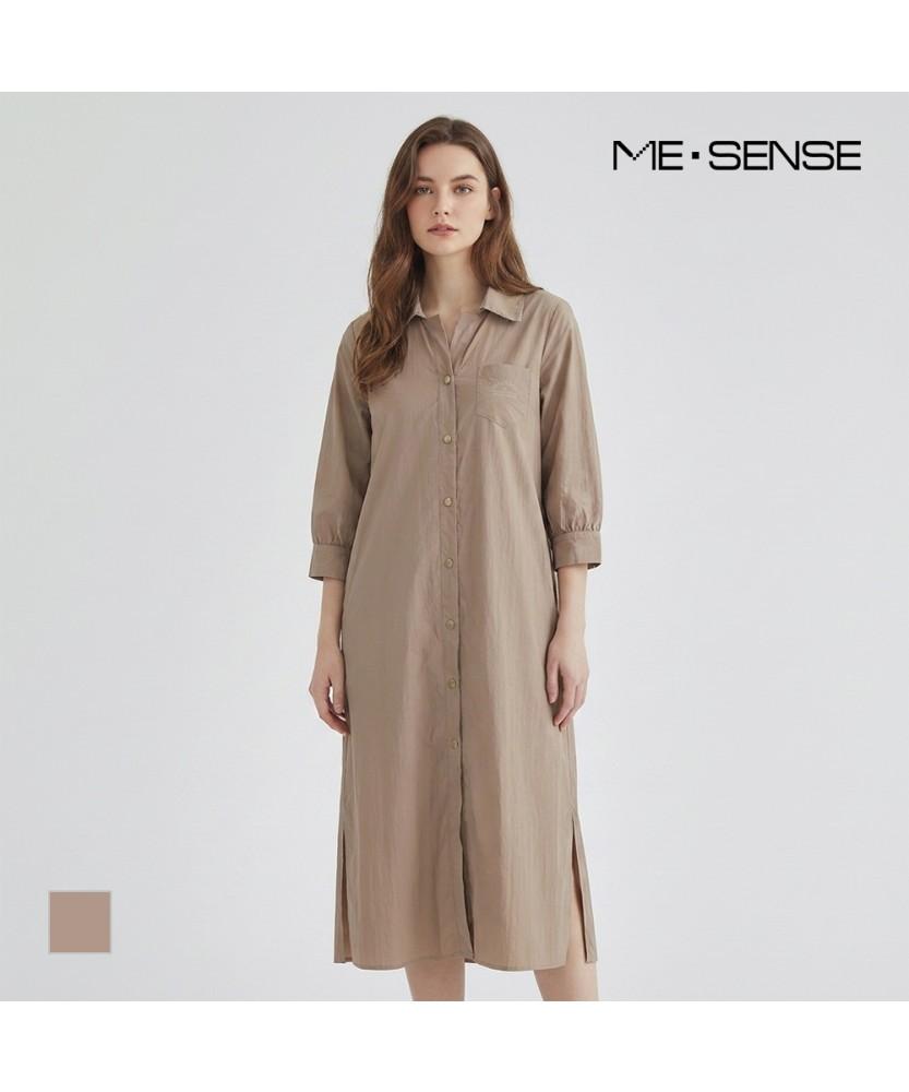 MESENSE Belted Collar Short Sleeve Dress_Mb48Opm201A