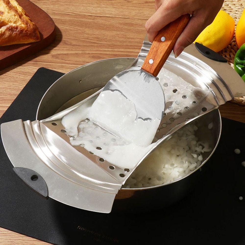 Stainless Steel German Egg Noodle Maker Silicone Grip Oil Filter  Fruits and Vegetables Drain