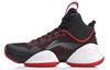 Power 5 Slip Resistant Lightweight Non Slip Lightweight Mid Top Basketball Shoes Men's Black Red ABAN045-4