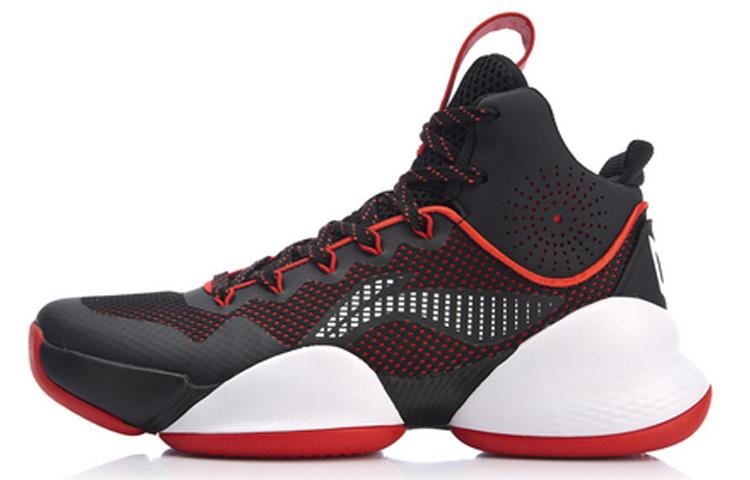 Li Ning Power 5 Нескользящие Легкие Нескользящие Легкие Средние Баскетбольные Кроссовки Мужские Черный Красный ABAN045-4 39.5