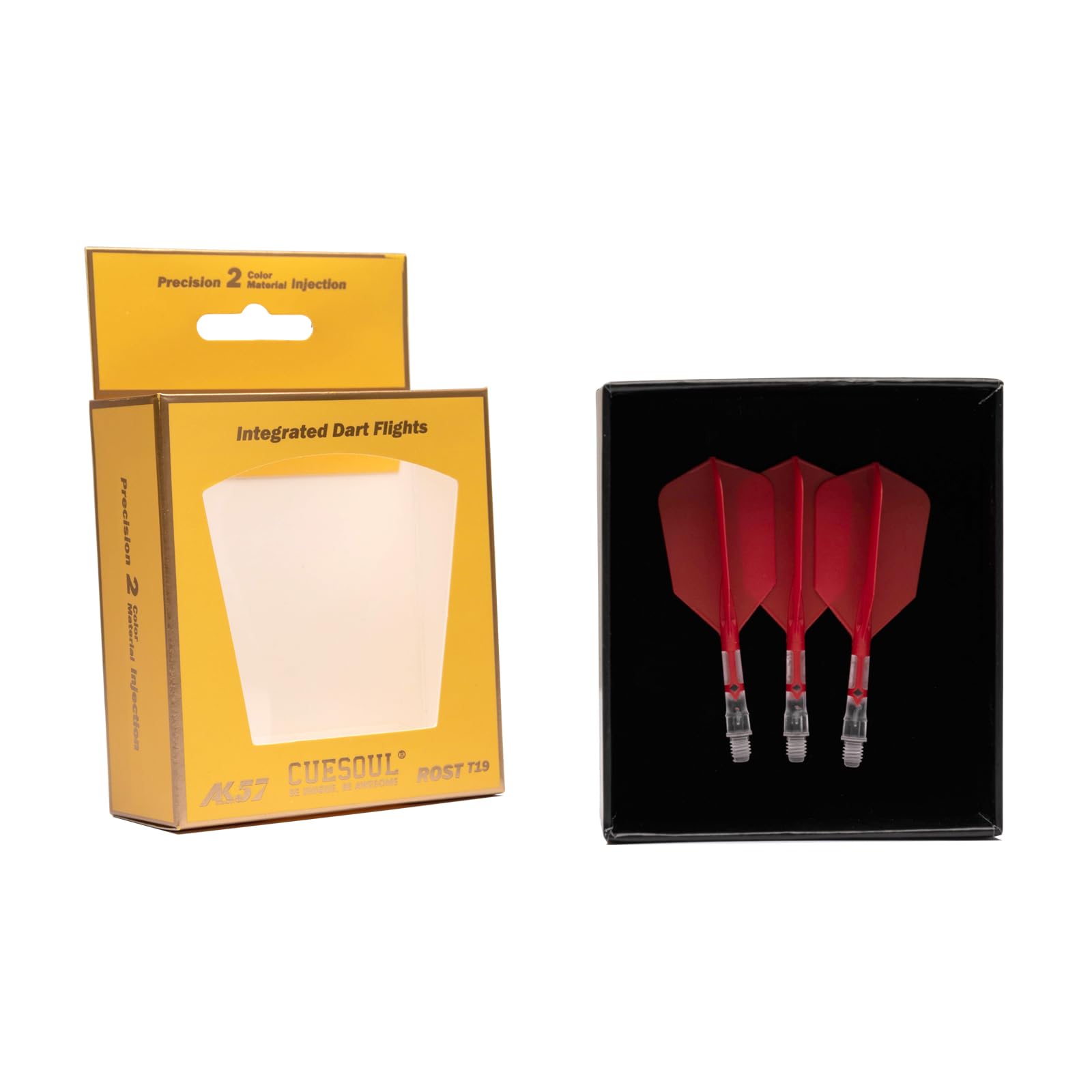 

CUESOUL ROSTAK57 T19 Series Dual Material Mixed Shaft Integrated Flight Slim Shape Series Set of 3 Two-tone (Red)