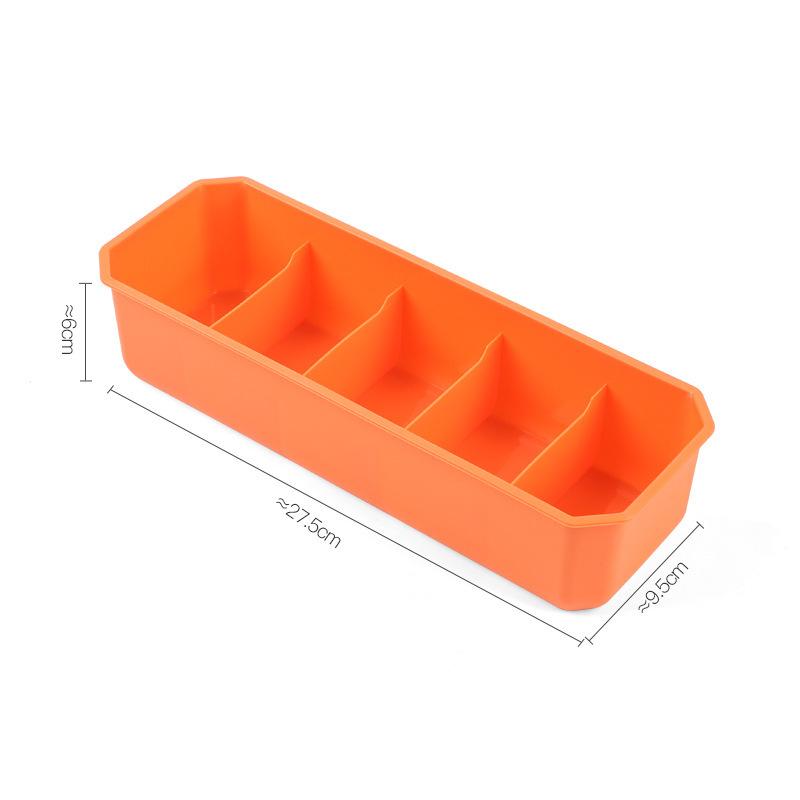 

1 шт., 5 сеток, ящик для хранения, многофункциональный ящик-органайзер для нижнего белья, носков, всякой всячины, полипропиленовый контейнер, домашний органайзер оранжевый