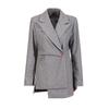 2024 Winter Retro Striped Stitching Suit Jacket for Women: European & American Style
