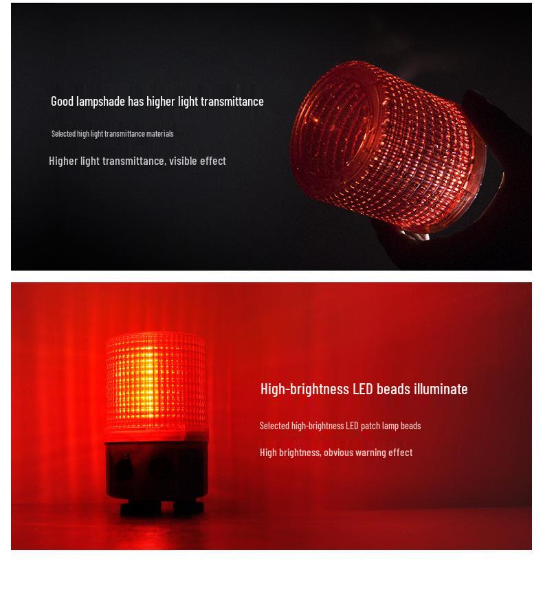 LTE-1081MJ LED Rotating Warning Light, 90dB Flashing Signal & Traffic Alarm Light