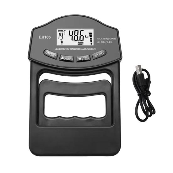 Elektrischer Grifffestigkeitstester LED-Dynamometer Einstellbares Display Handgriff 396Lbs/180Kg Greifermessmessgerät