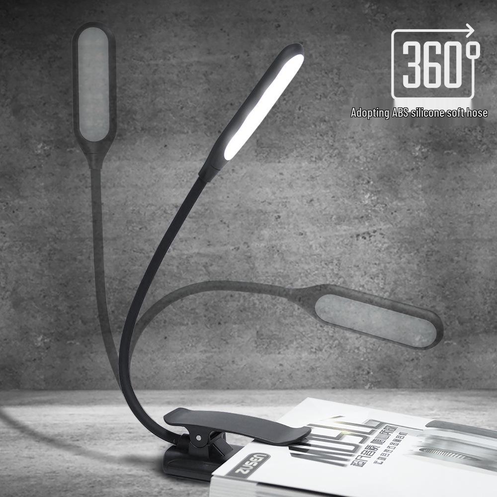 USB Rechargeable LED Clip-On Desk Lamp - Eye Protection Book Light for Dorms