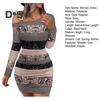 Abito da donna autunno-primavera, monospalla, manica lunga, catena elastica, decorazione, tubino, vita stretta, pieghe, paillettes, vestibilità slim sopra il ginocchio, mini abito da club per feste