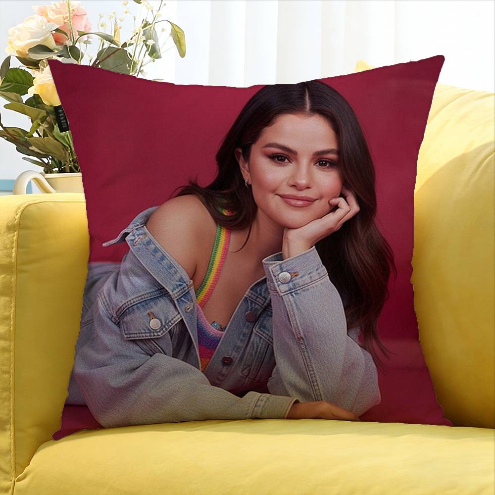 SSelena Gomez Singer Various Sizes Square Pillow Case For Car Home Bedchamber Decor