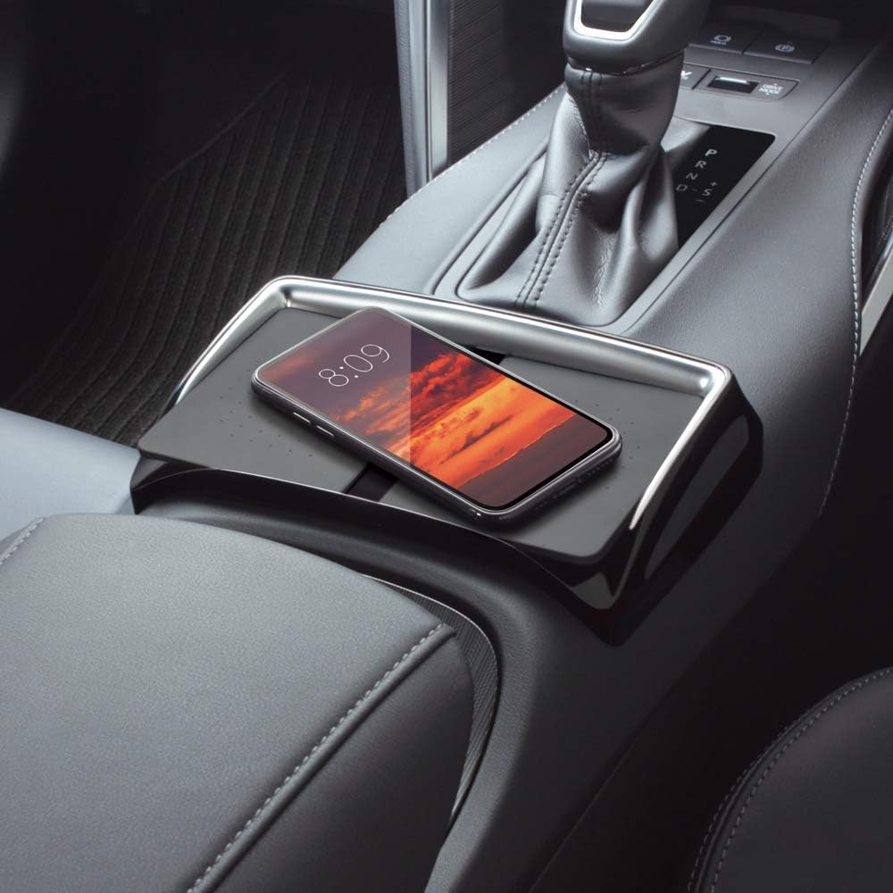 Tsuchiya YAC Vehicle-Specific Console Tray for Toyota 80 Series Harrier, Black/Silver, SY-HR15