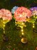 Outdoor Color-Changing LED Jellyfish Garden Lights with Solar Fiber Optics