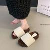Fashion Plush House Slippers for Women New Open Toe Soft Sole Fuzzy Home Shoes Woman Winter Cozy Warm Indoor Floor Slippers Womens Shoes