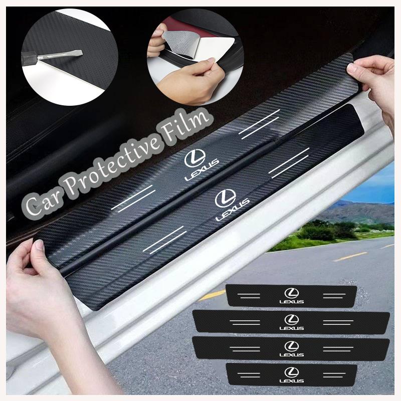 CKU5 Car Door Sill Protector Stickers Carbon Threshold Strip Interior For Lexus CT ES GS NX IS250 CT200h IS300h ES300h RX400h NX30
