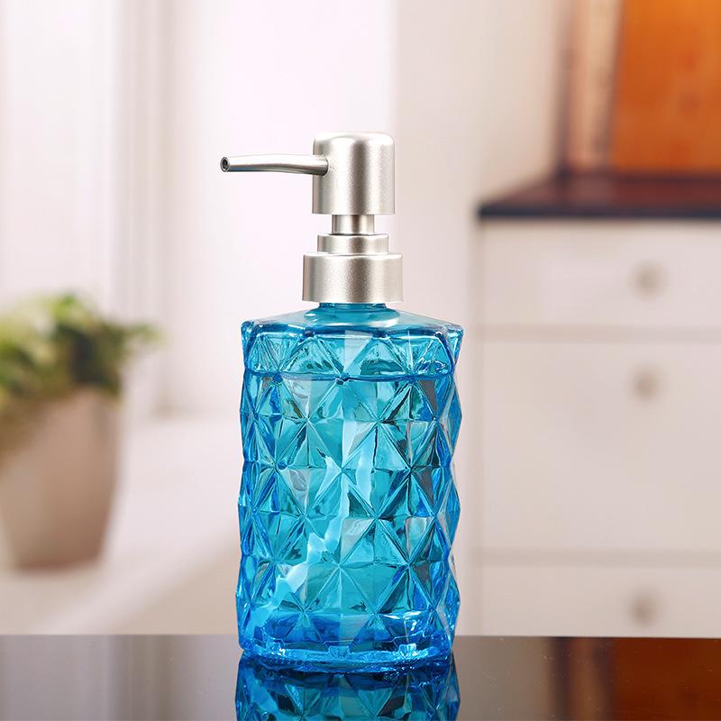 Elegant Oval Glass Pump Bottle for Shampoo, Shower Gel, Soap, and Hand Sanitizer