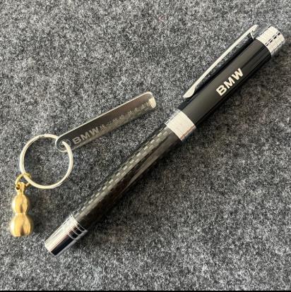 AAAPM1 1pc Black Rotating Metal Pen Durable Metal Business Ballpoint Pen For BMW M Emblem E36 E34 F10 E90 E60 E30 E92 E87 Keychain
