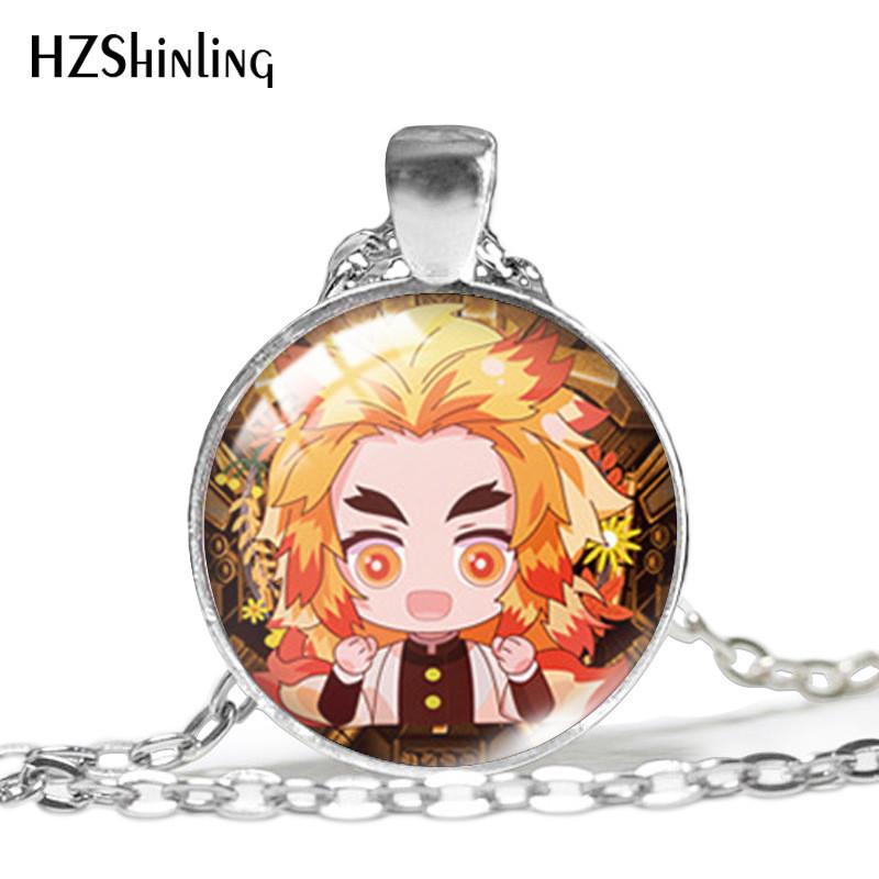 Alloy Beautifully Crafted Necklace With Tanjiro And Shinobu Design Great For Anime Collectors