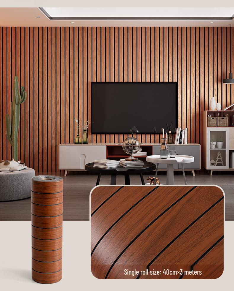 3D Wood Grain Self-Adhesive Waterproof Wall Panel Decor