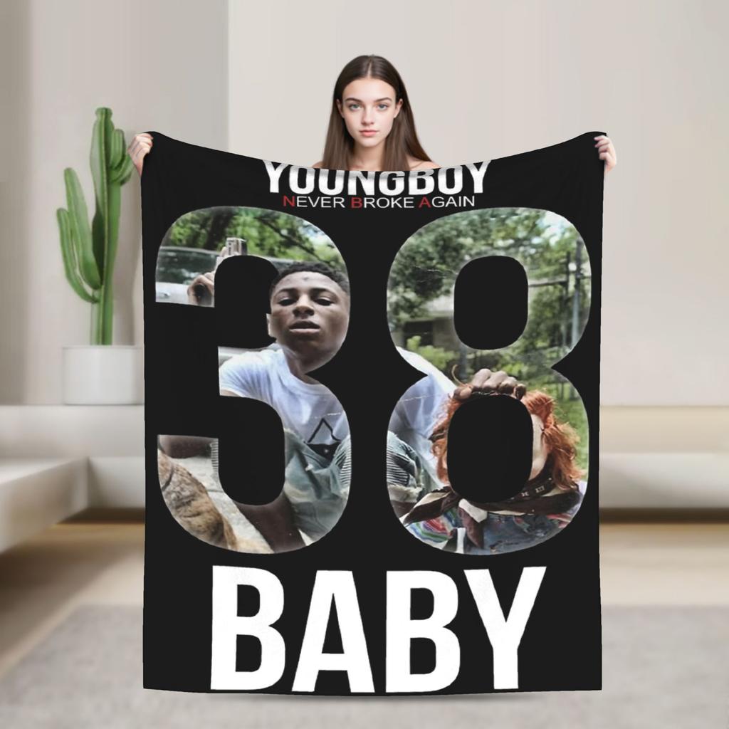 Rapper Young Boy Never Broke Again MASA Tour 2025 Throw Blanket for Couch Soft Cozy Plush Blanket Bedspreads for All Seasons