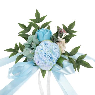 Künstliches Blumenarrangement Langes Band Requisite Künstliches Rosen-Blumenarrangement Hellblau
