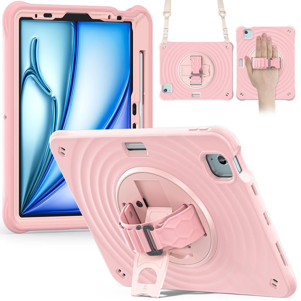 For iPad Air 11 (2025)/(2024)/Air (2022)/(2020)/Pro 11 (2022)/(2021)/(2020)/(2018) Case Kickstand with Shoulder Strap