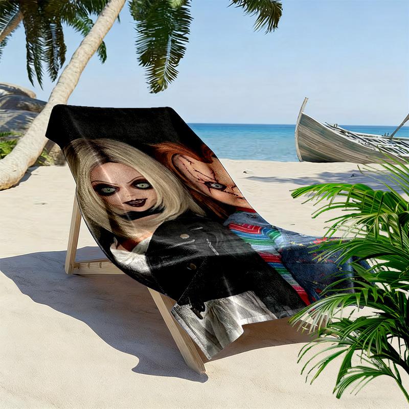 Chucky & Chica theme 2D Flat Print Beach Towel, Large Soft Quick Dry Towel for Beach Camping SwimmingXSTJ0915043