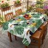 Summer Toucan Palm Leaves Monstera Tablecloth for Table Decor Tropical Pineapple Flower Printed Kitchen Table Cloth Party Decor