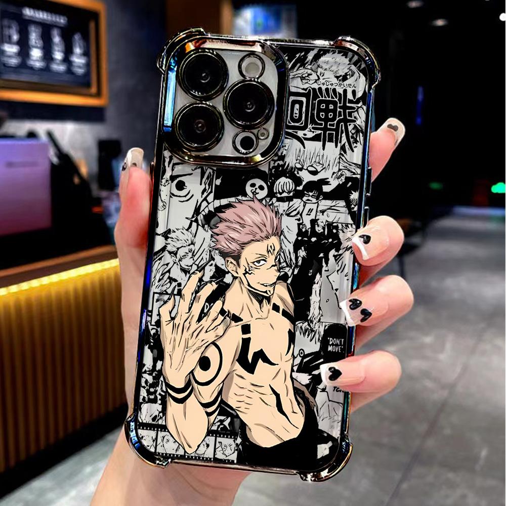 

Jujutsu Kaisens Itadori Yuji Plating Phone Case For Samsung S25 S24 S23 S22 S21 S20 FE Note20 Edge Plus Ultra 4G 5G Anti Fall Samsung S24 Ultra 5G