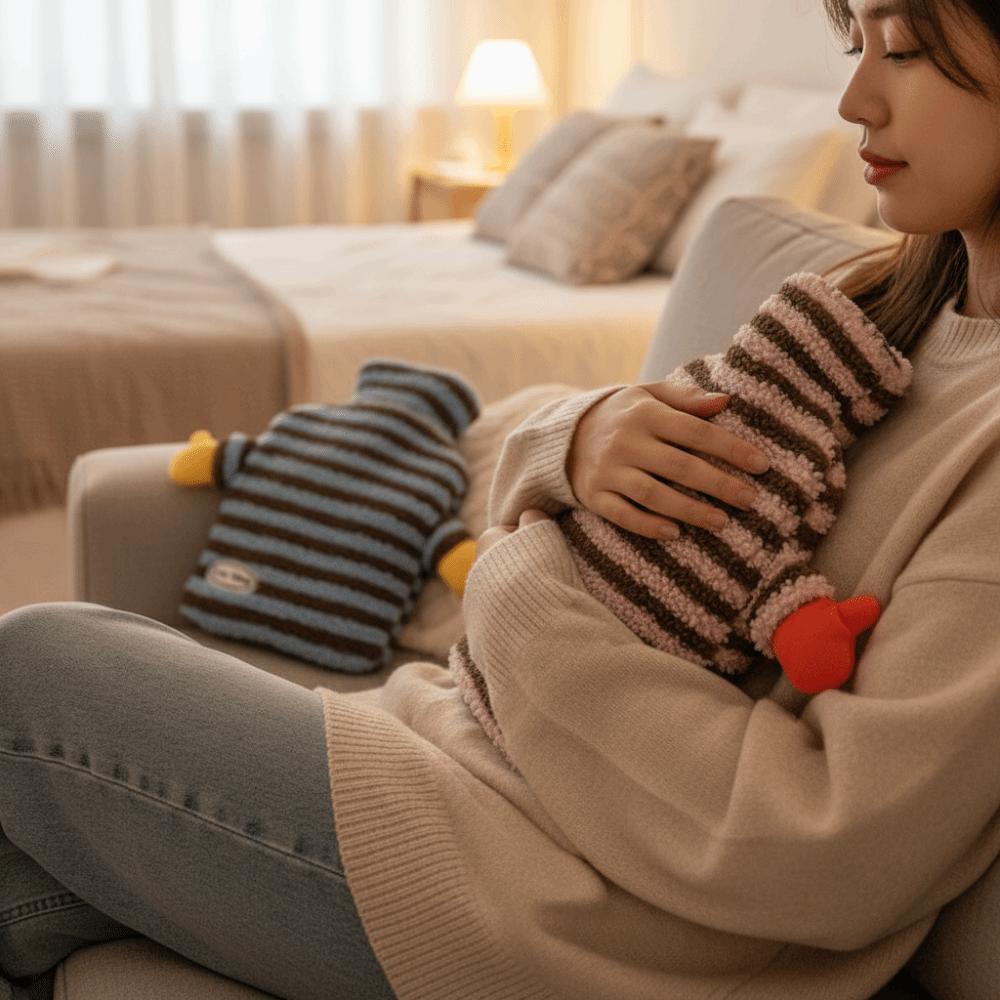 500/1000ml Hot Water Bag Cartoon Hand Warmer Water-filling Hot-water Bottle  Keep Hands Feet Warm