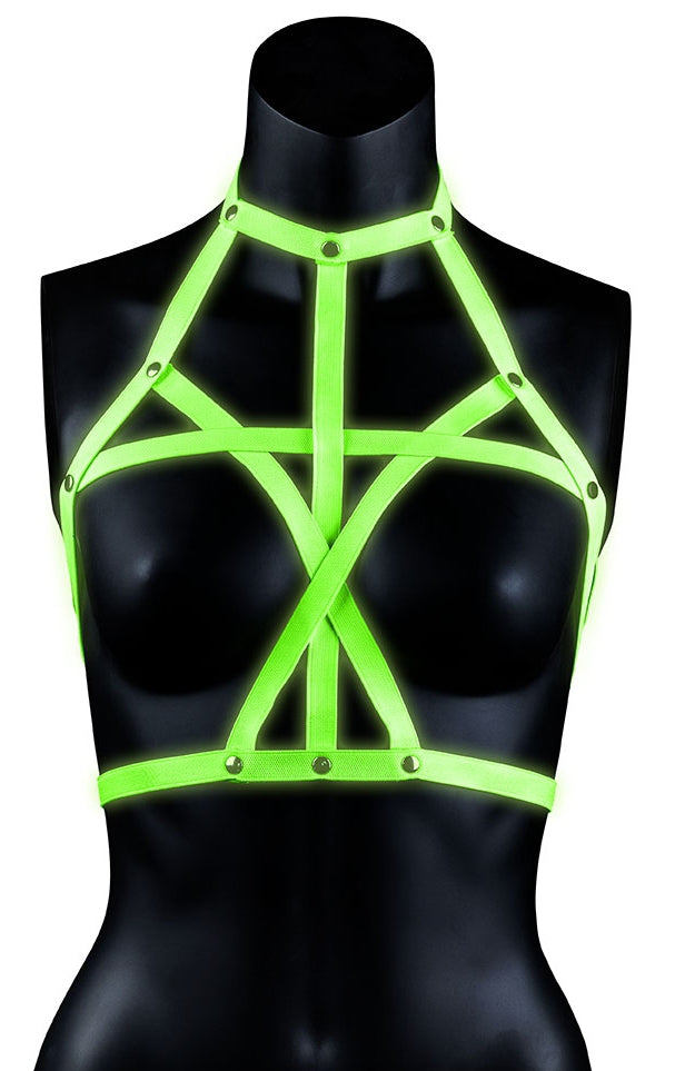 Harnais phosphorescent Bra Harness Glow - Ouch! Glow - Harnais Femme