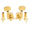 Musiclily Pro L3R3 Locking Tuning Pegs, 18:1 Gear Ratio, Large Hex Buttons, 45° Screws, for Acoustic/Electric Guitars, Gold