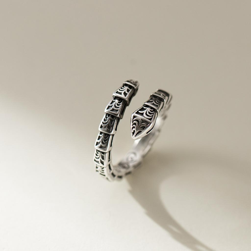 925 Sterling Silver Jewelry Bamboo Joint Snake Engagement Rings For Women Couple Accessories Jewellery Money 925