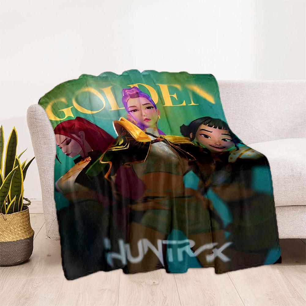 1pc Demon Hunter Girls: Future Fusion blanket Soft and Warm for Sofa Office Camping Travel Livingroom Great Gift for Friends and Family Comfortable