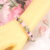 Adjustable Amethyst Crystal Chip Flower Couple Bracelet Bangle B56