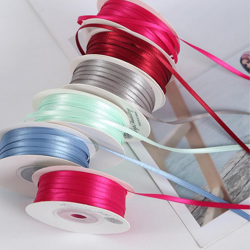 3mm Premium Double-Sided Satin Polyester Ribbon for Wedding Bows and Gift Packaging