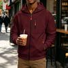 Men's Casual Color Hooded Long Sleeve Jacket for Everyday Wear