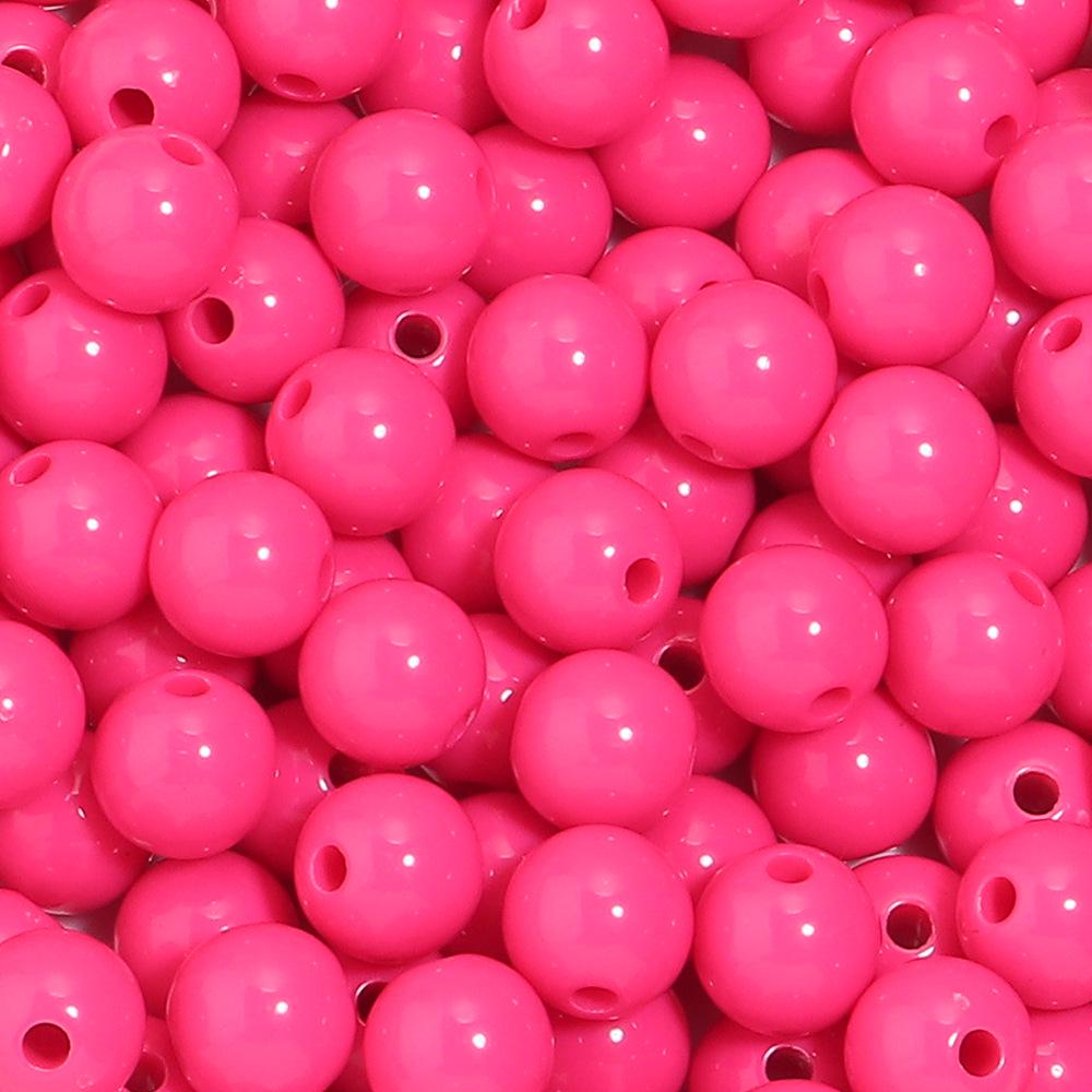 Akrylové Vánoční Série Jednobarevné Kulaté Korálky pro DIY Řetízky na Mobilní Telefon