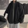 Cappotto da uomo autunno inverno con coulisse, collo alto, vestibilità ampia, giacca in pelliccia sintetica di agnello con tasche, spesso e caldo.